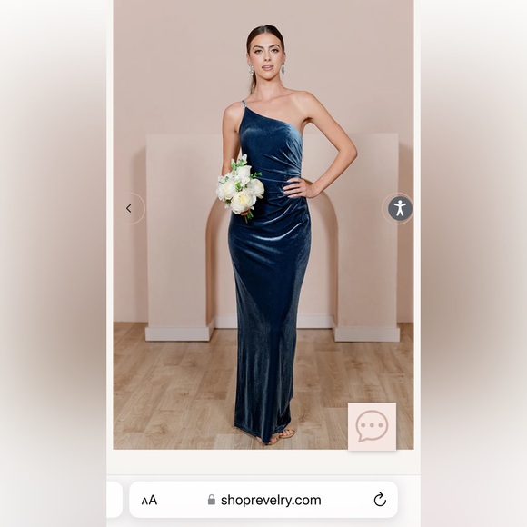 Revelry Bridesmaid Dress “Jade” - Velvet - Size 2 - Picture 2 of 5